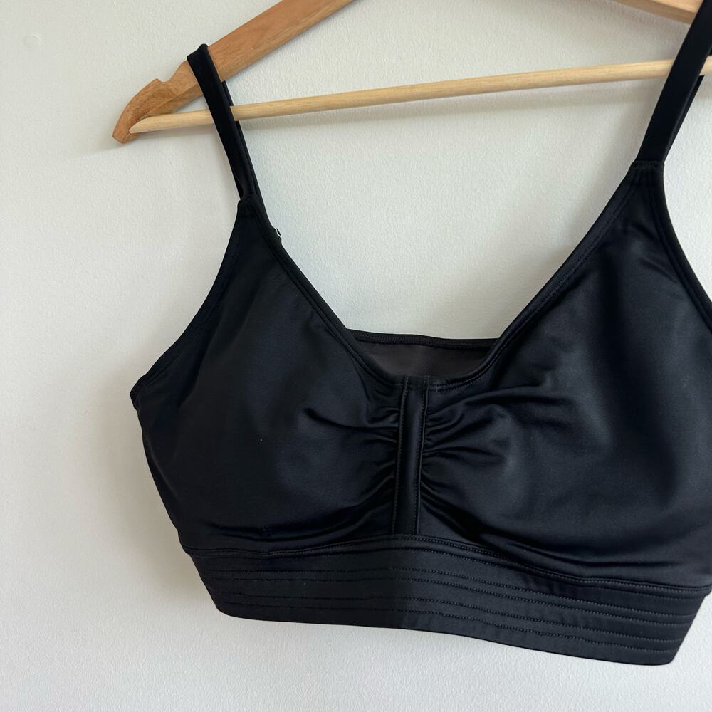 Athleta Stitched Band Scoop Neck Swimwear Bikini Top Black 36B/C - Picture 4 of 6